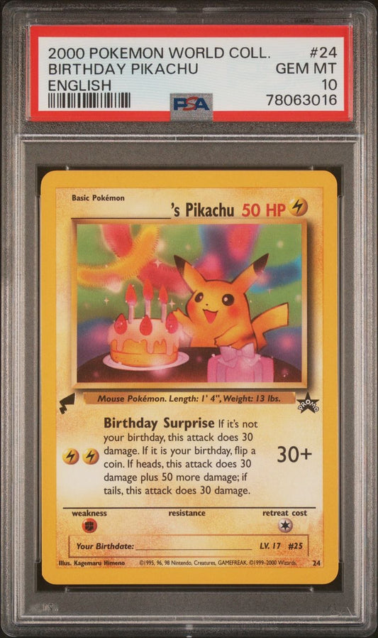 2000 Birthday Pikachu Pokemon World Collection English Pokemon PSA 10 GEM MINT