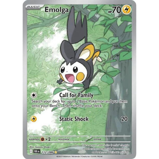 Emolga 112/086 IR Black Bolt NM