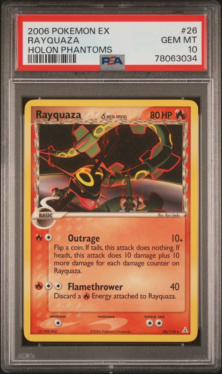 Rayquaza Rare 26/110 2006 Ex Holon Phantoms PSA 10 (POP 40)