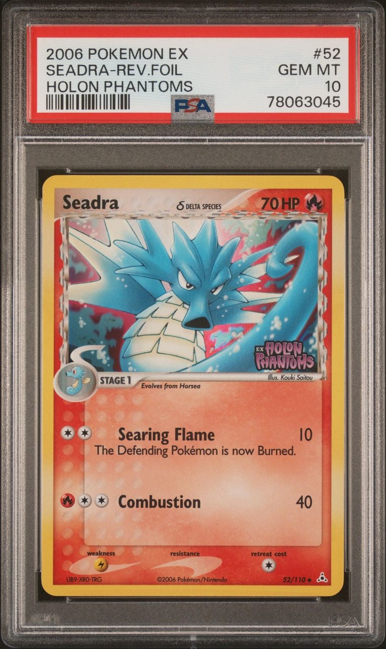 Seadra Reverse Foil 52/110 EX Holon Phantoms PSA Gem Mint 10 POP 8!