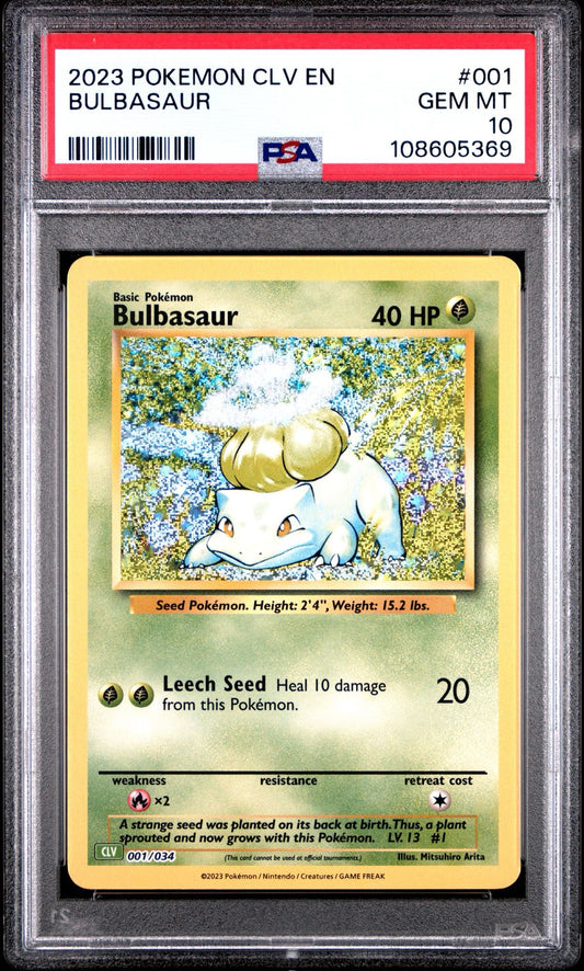 Bulbasaur 001/034 CLV Classic Collection PSA 10