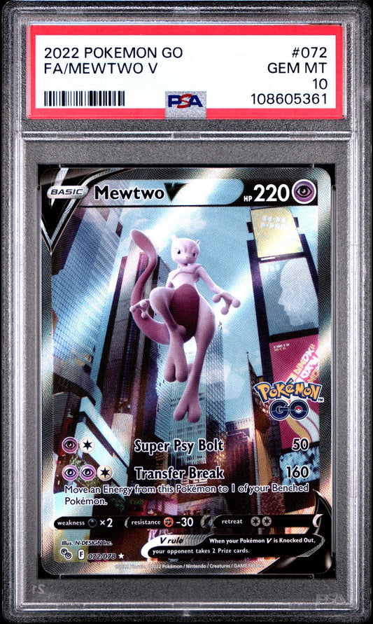 Mewtwo V 072/078 Alternate Art PSA 10