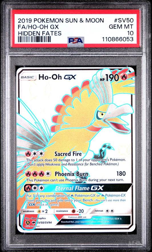 Ho-Oh GX SV50/SV94 Hidden Fates Shiny Vault PSA 10