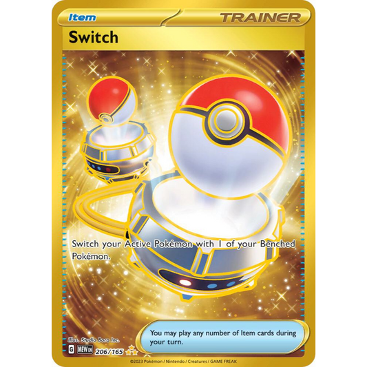 Switch 206/165 Gold Hyper Rare Pokémon 151 NM
