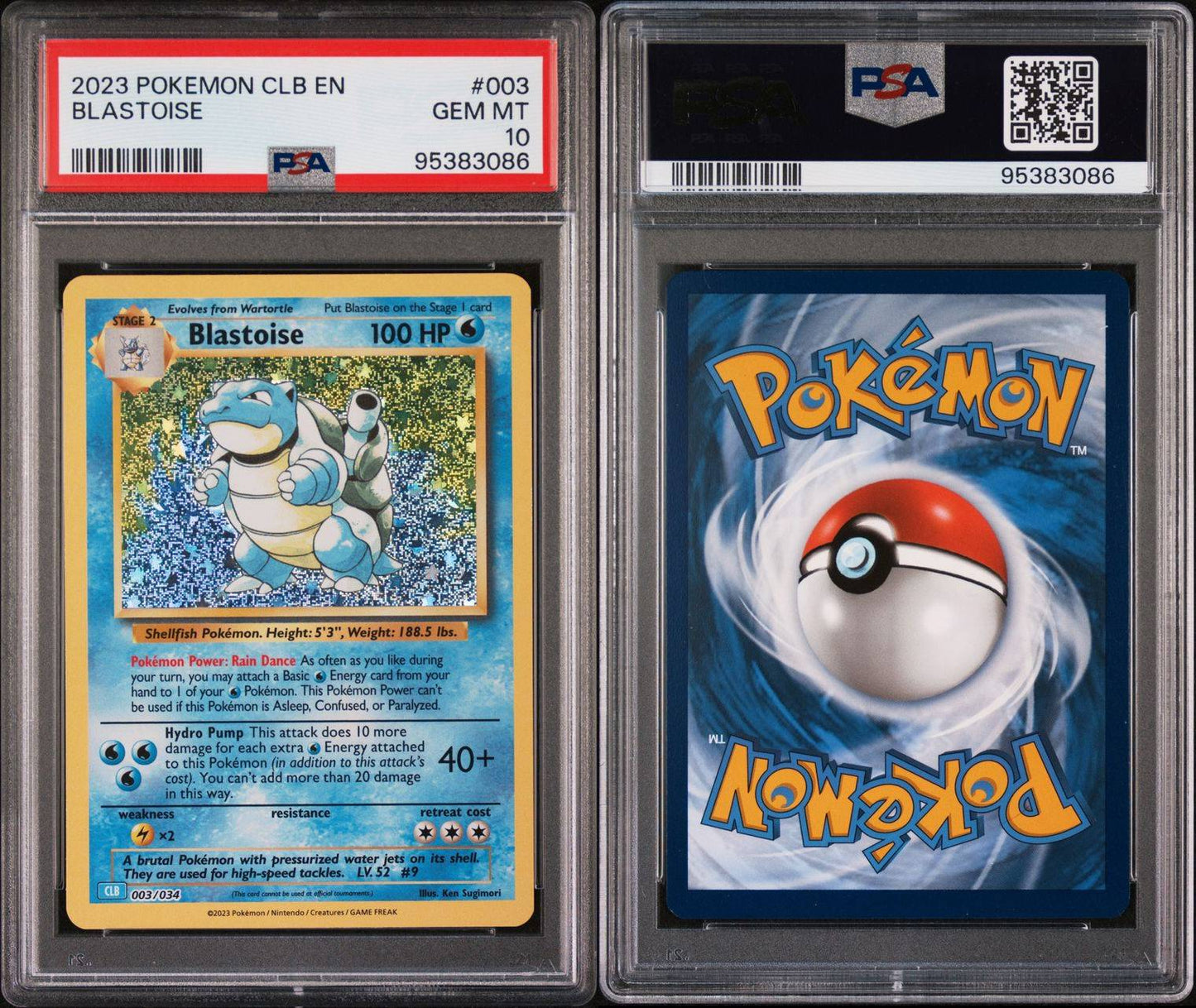 Blastoise 003/034 CLB Classic Collection PSA 10