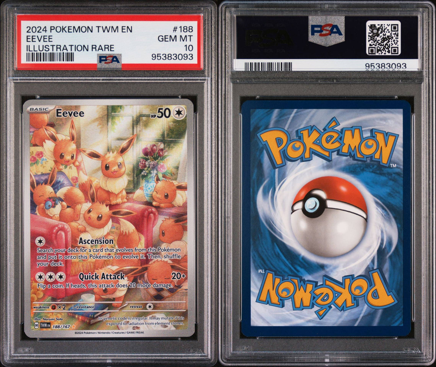 Eevee 188/167 IR Twilight Masquerade PSA 10