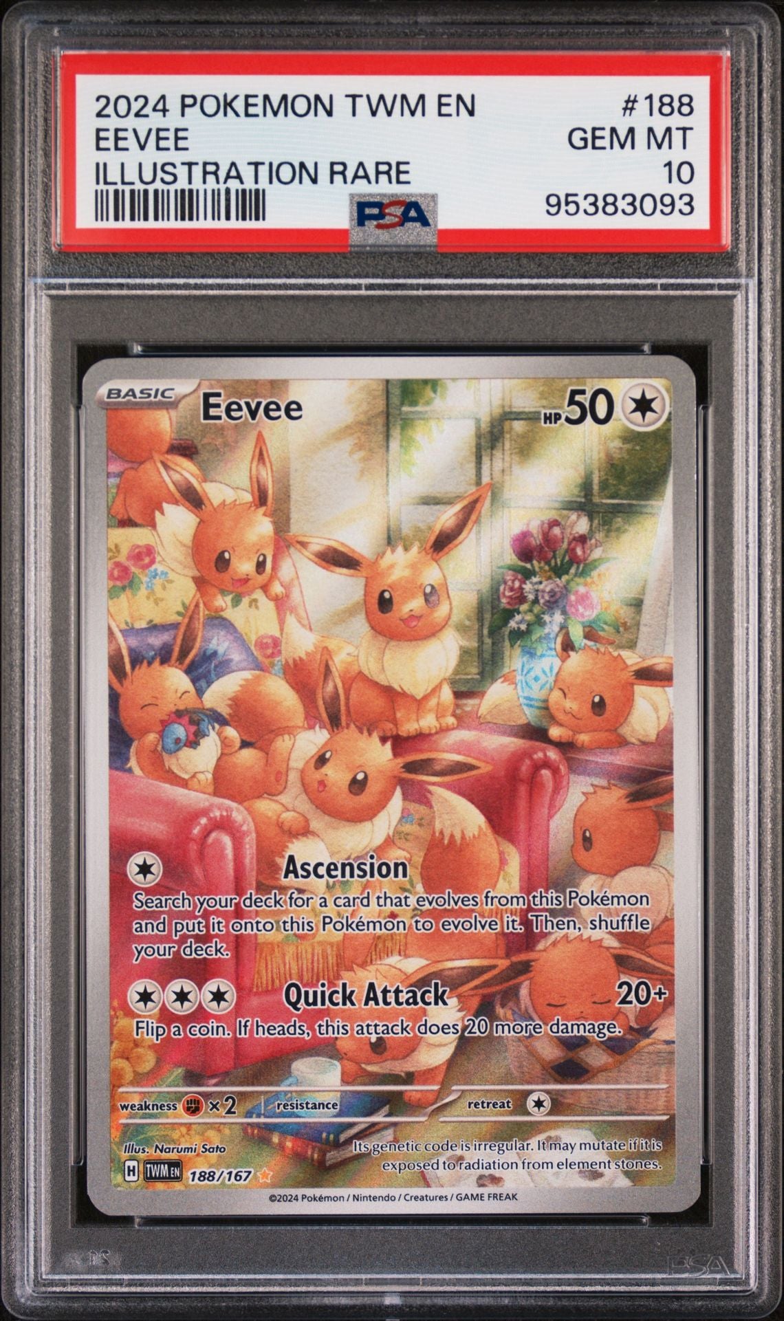 Eevee 188/167 IR Twilight Masquerade PSA 10