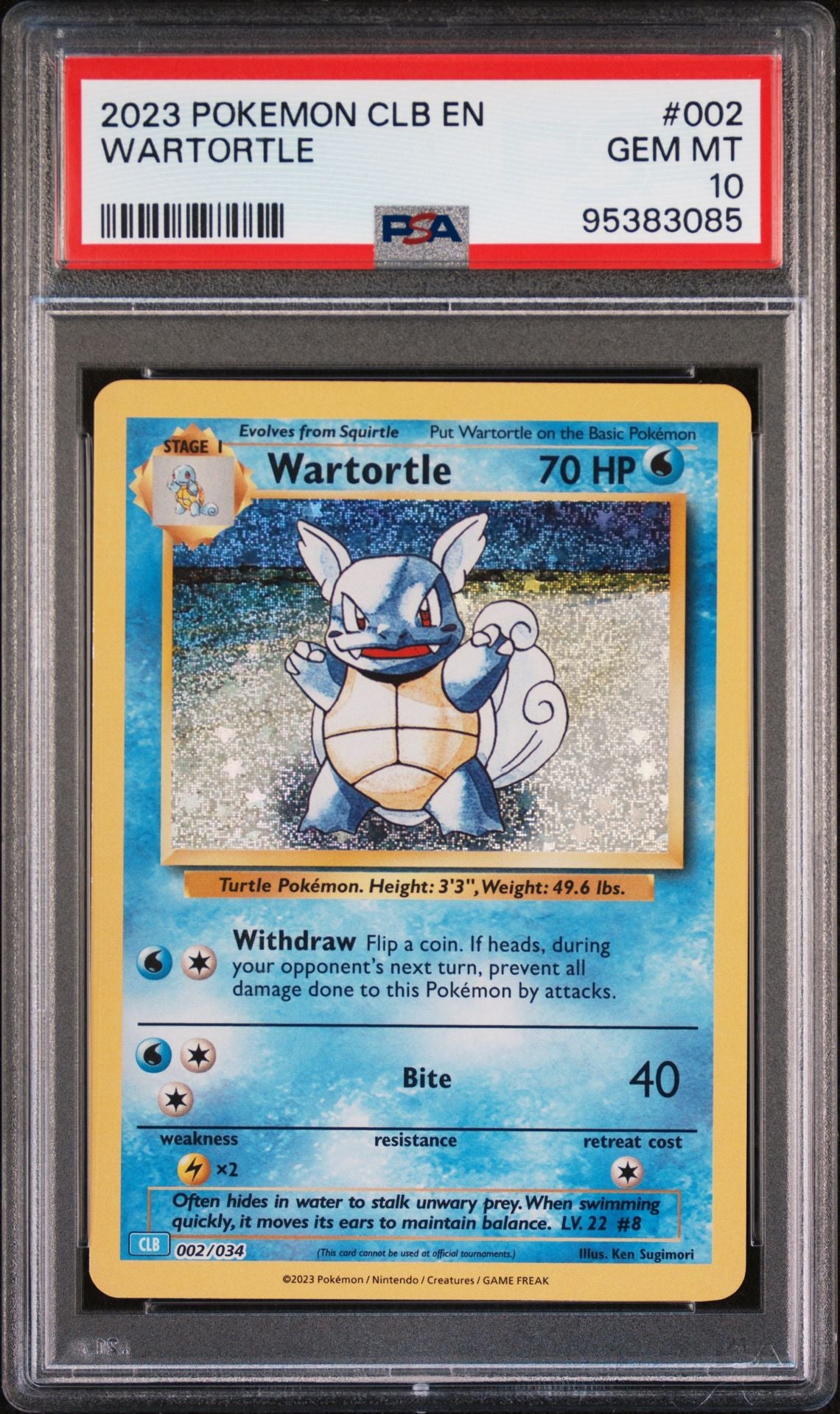 Wartortle 002/034 CLB Classic Collection PSA 10