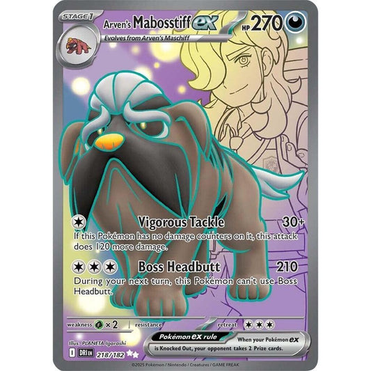 Arven’s Mabosstiff ex 218/182 Full Art Destined Rivals NM