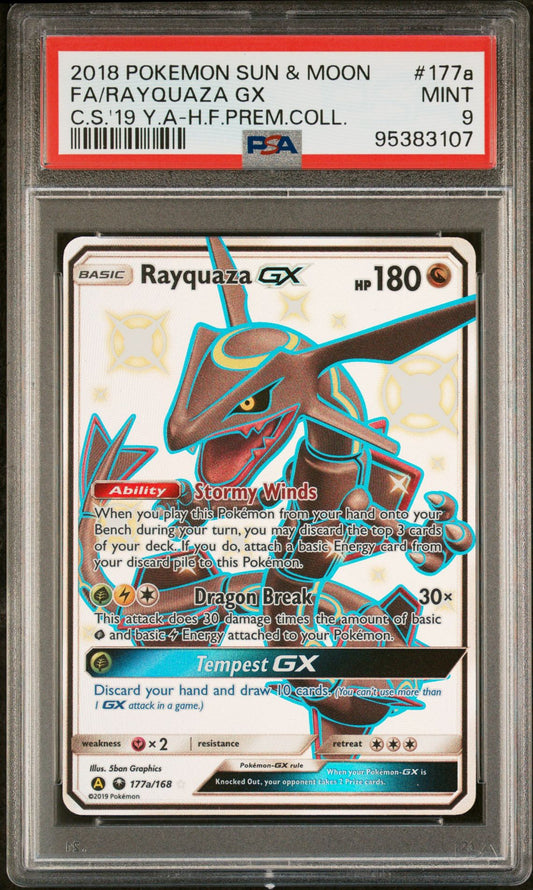 Rayquaza GX 177a/168 Hidden Fates Premium Collection Box PSA 9