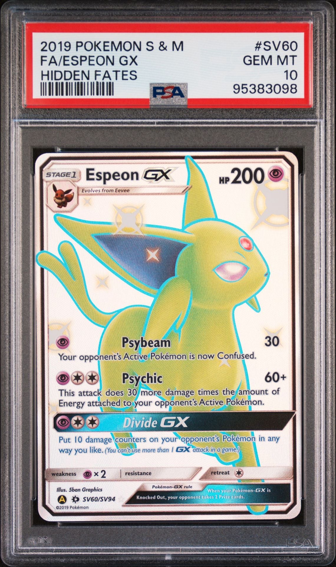 Espeon GX SV60/SV94 Hidden Fates Shiny Full Art PSA 10