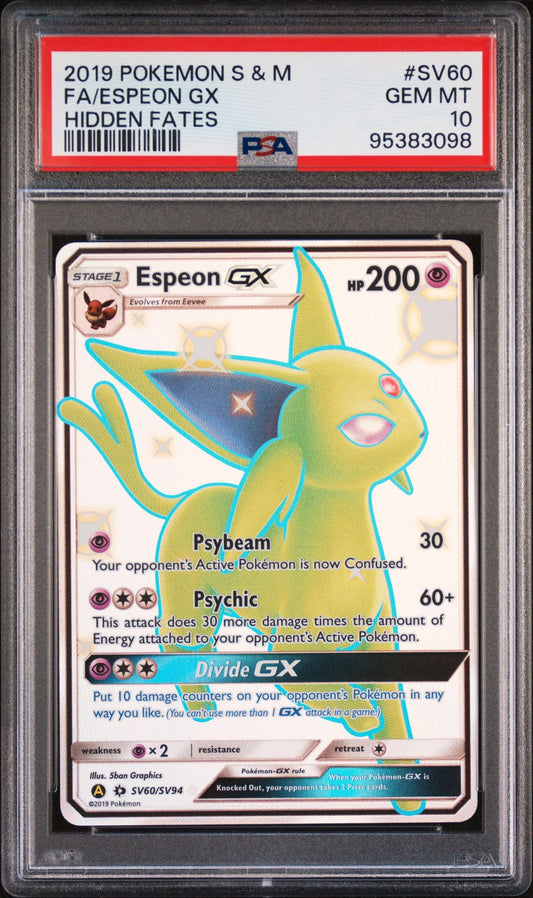 Espeon GX SV60/SV94 Hidden Fates Shiny Full Art PSA 10