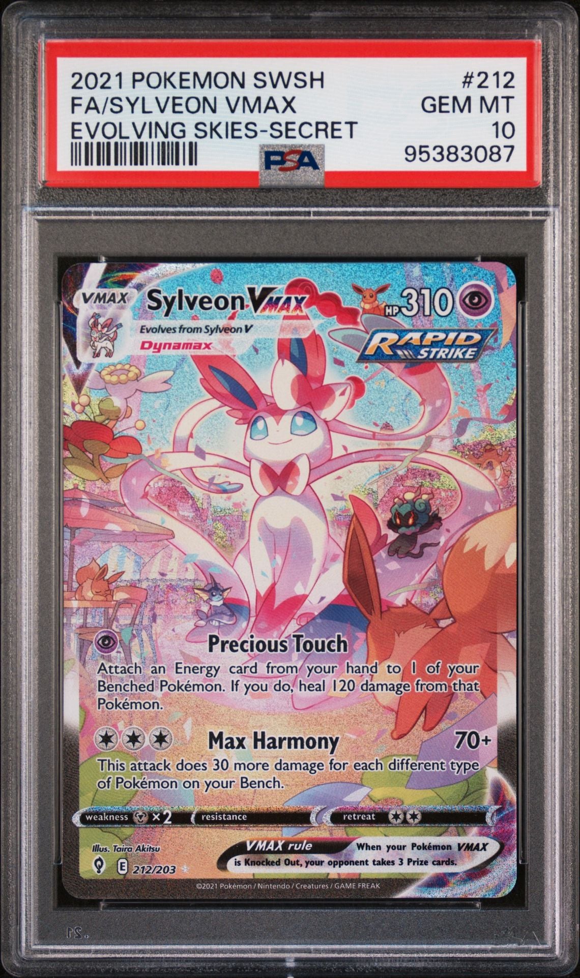 Sylveon VMAX 212/203 Alternate Art Evolving Skies PSA 10