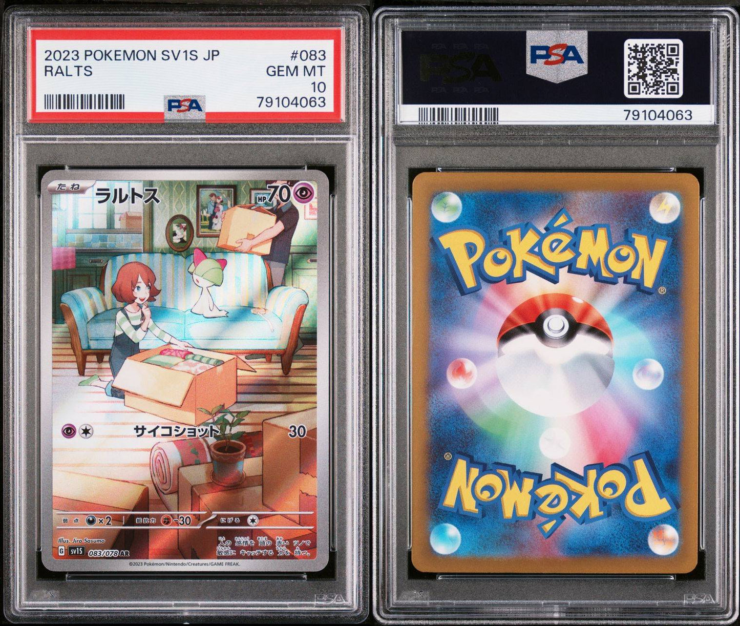 Ralts 083/078 Art Rare Japanese Scarlet Gem Mint PSA 10