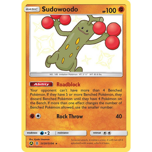 Sudowoodo SV20/SV94 Shiny Rare NM