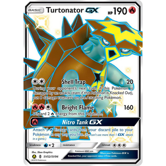 Turtonator GX SV52/SV94 Shiny Full Art NM