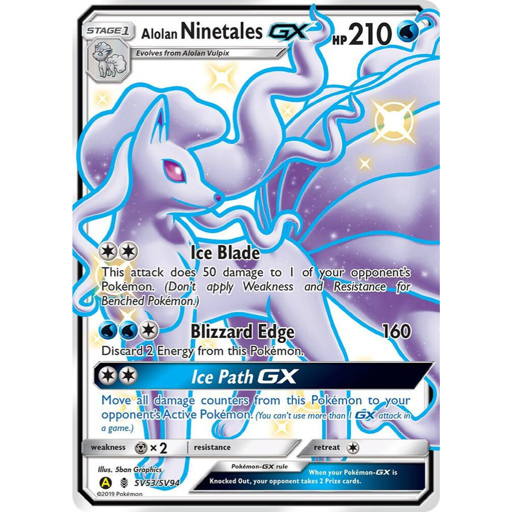 Alolan Ninetales GX SV53/SV94 Shiny Full Art NM