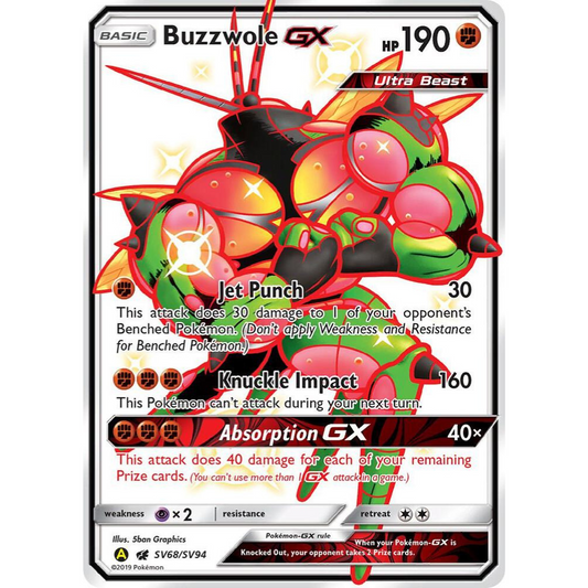 Buzzwole GX SV68/SV94 Shiny Full Art NM