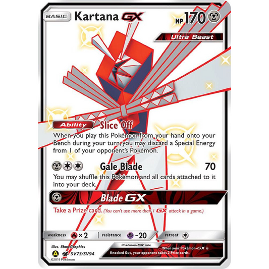 Kartana GX SV73/SV94 Shiny Full Art Hidden Fates NM