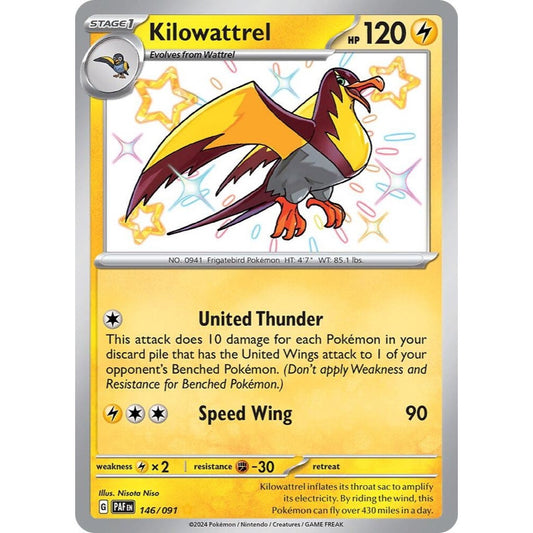 Kilowattrel 146/091 Shiny Rare NM