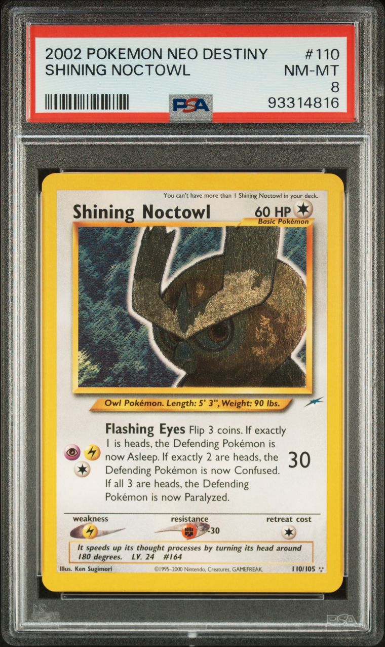 Shining Noctowl Holo 110/105 Neo Destiny PSA 8