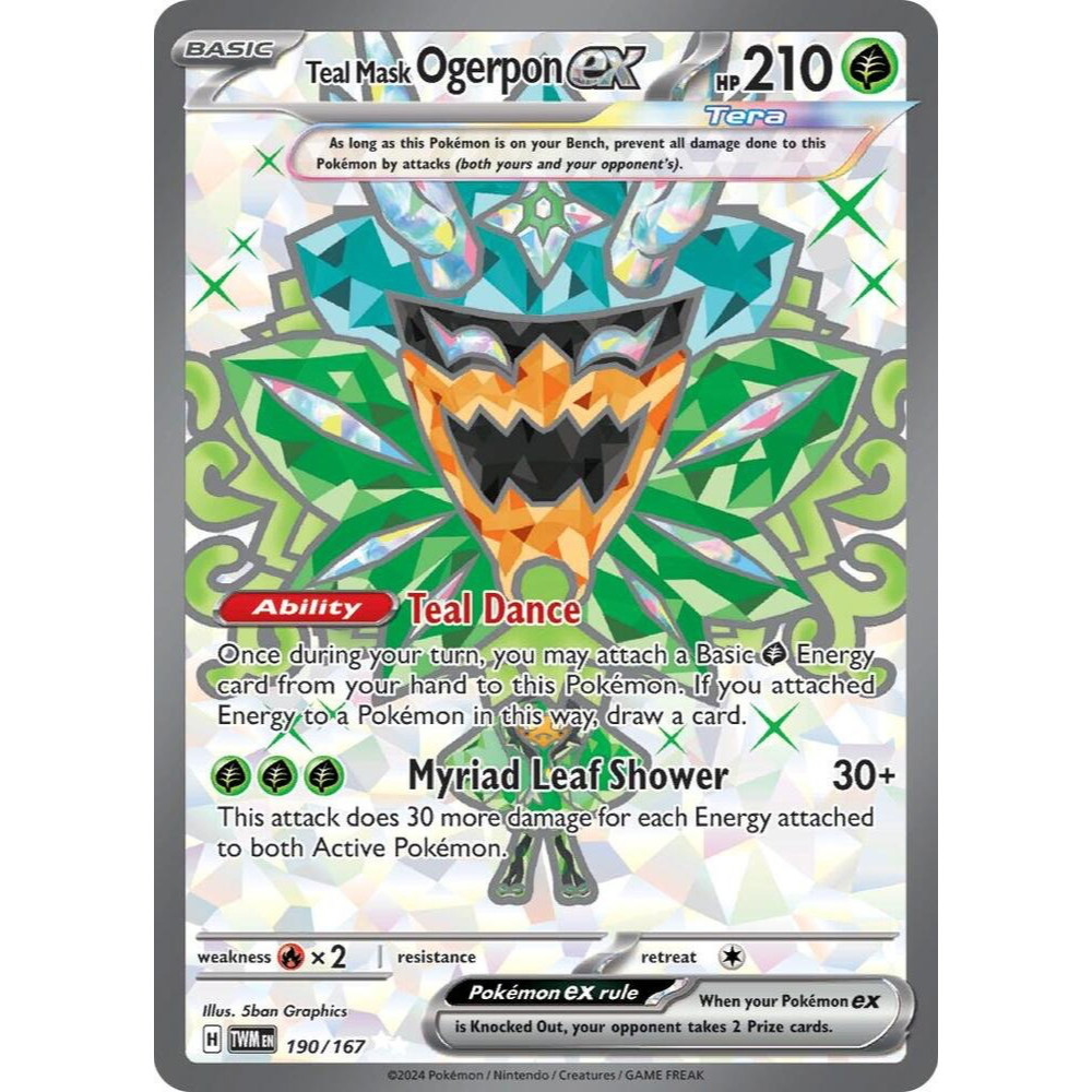 Teal Mask Ogerpon ex 190/167 Full Art NM