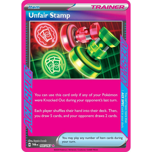 Unfair Stamp 165/167 Ace Spec Trainer NM