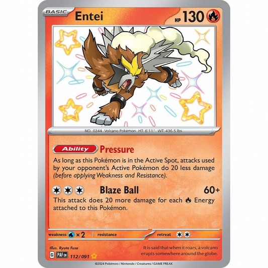 Entei 112/091 Shiny Rare NM