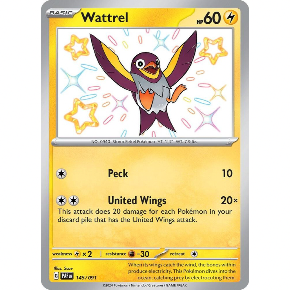 Wattrel 145/091 Shiny Rare NM