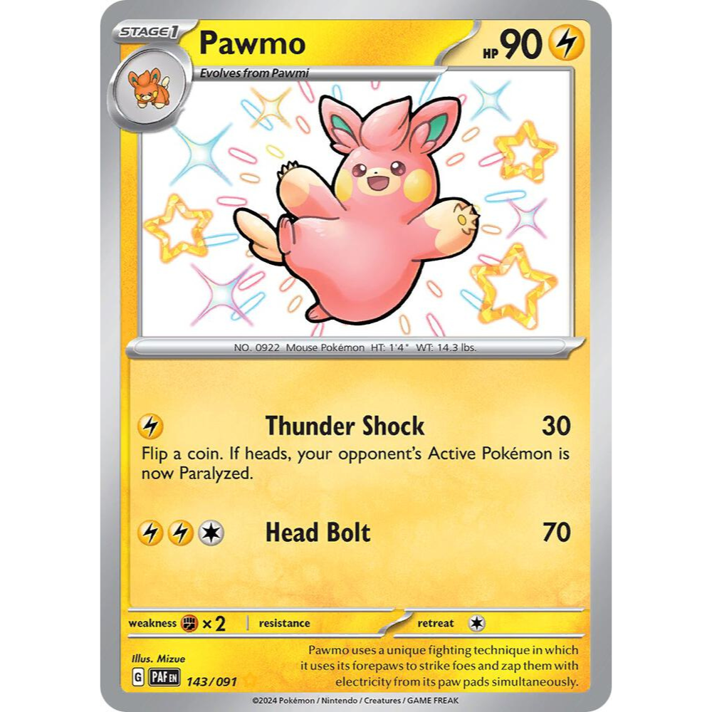 Pawmo 143/091 Shiny Rare NM