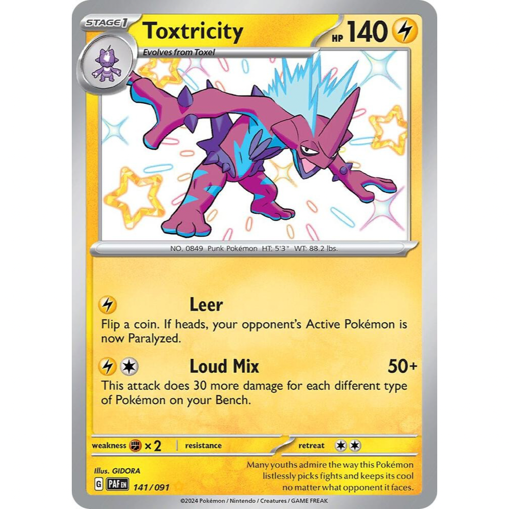 Toxtricity 141/091 Shiny Rare NM