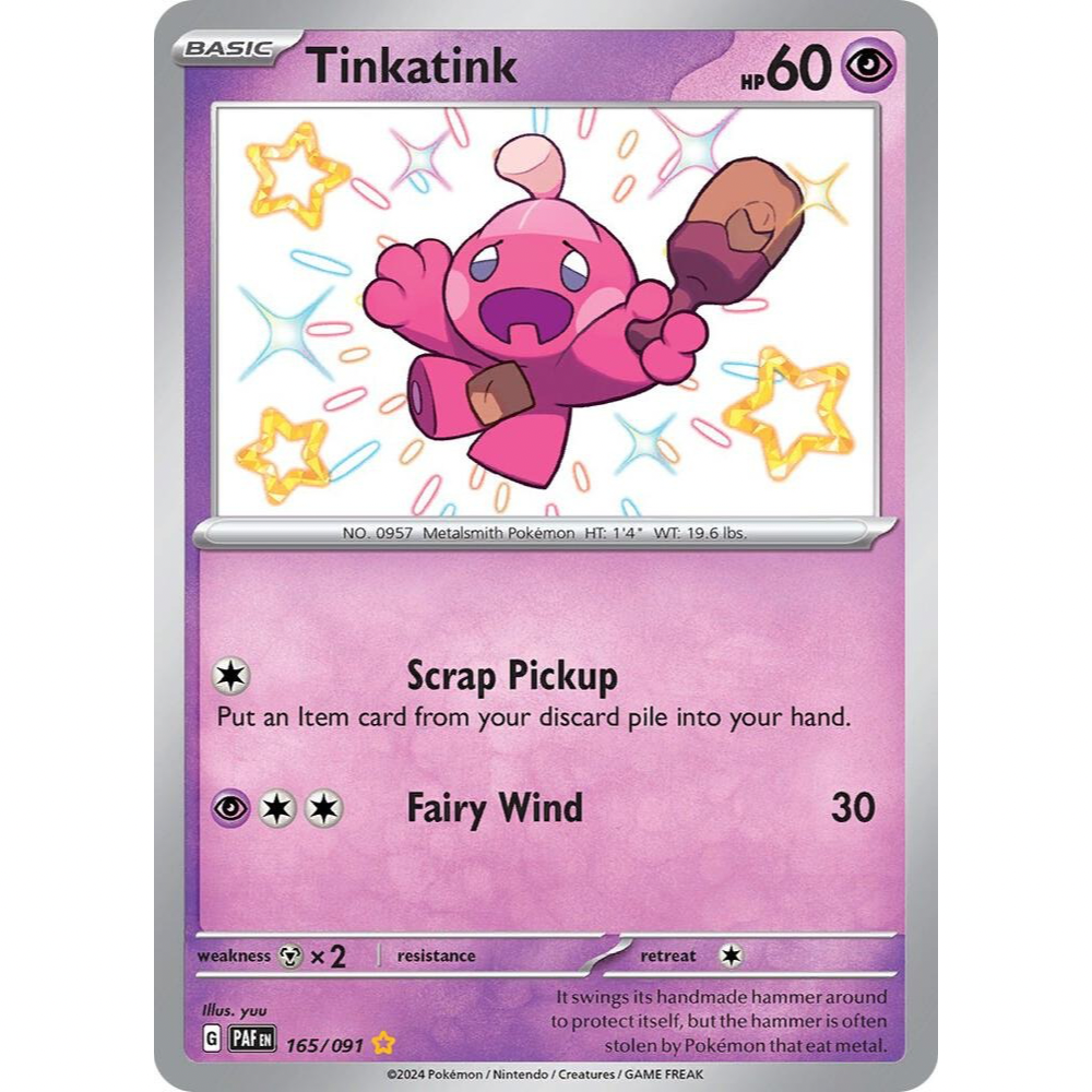 Tinkatink 165/091 Shiny Rare NM