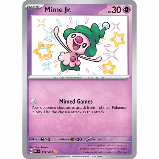 Mime Jr 157/091 Shiny Rare Paldean Fates NM