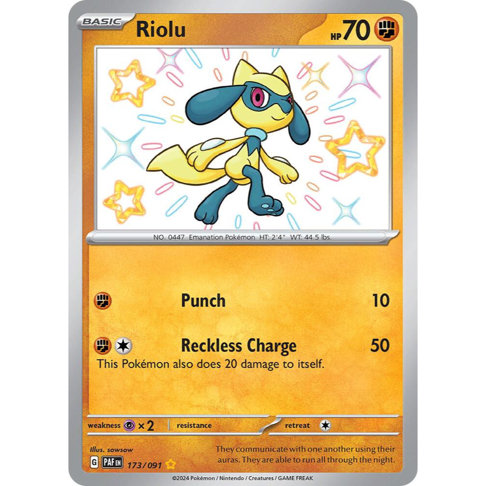 Riolu 173/091 Shiny Rare NM