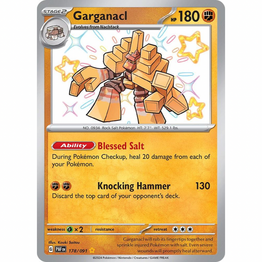 Garganacl 178/091 Shiny Rare Paldean Fates NM