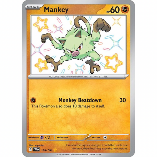 Mankey 169/091 Shiny Rare NM