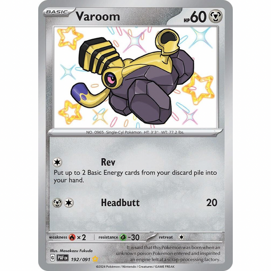 Varoom 192/091 Shiny Rare Paldean Fates NM