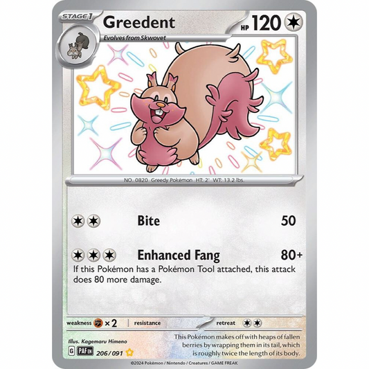 Greedent 206/091 Shiny Rare NM