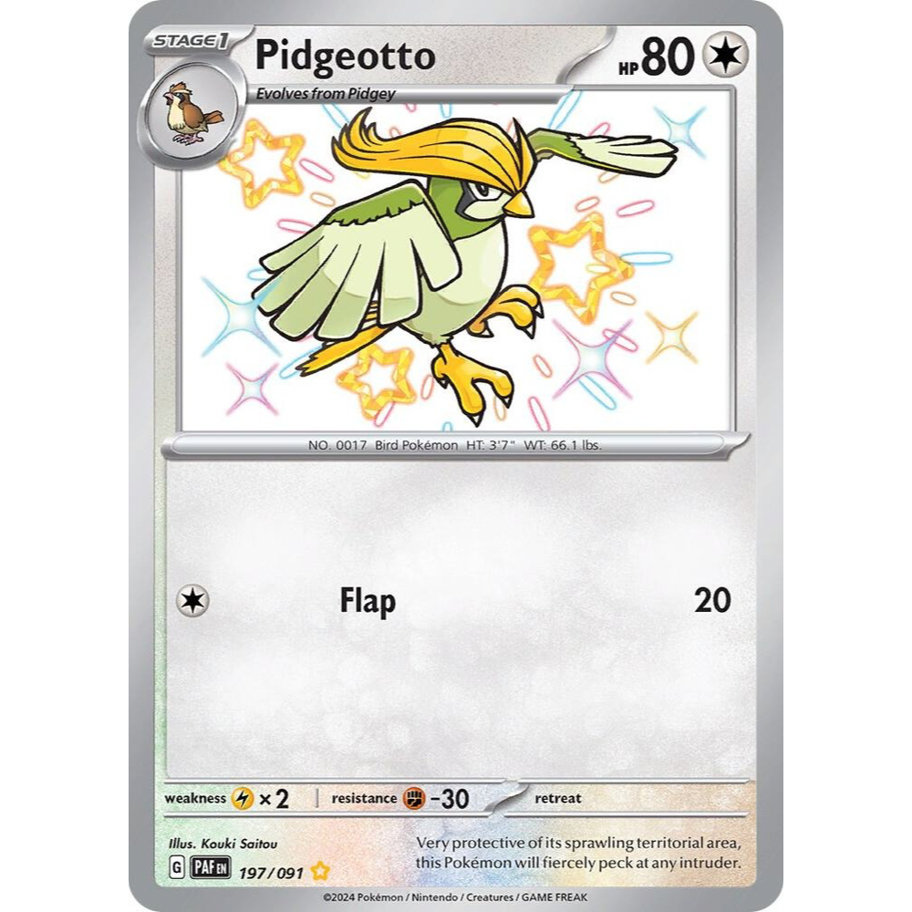 Pidgeotto 197/091 Shiny Rare NM