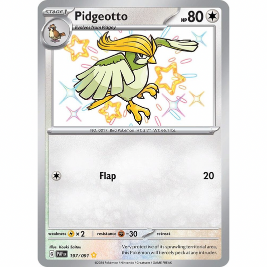 Pidgeotto 197/091 Shiny Rare NM