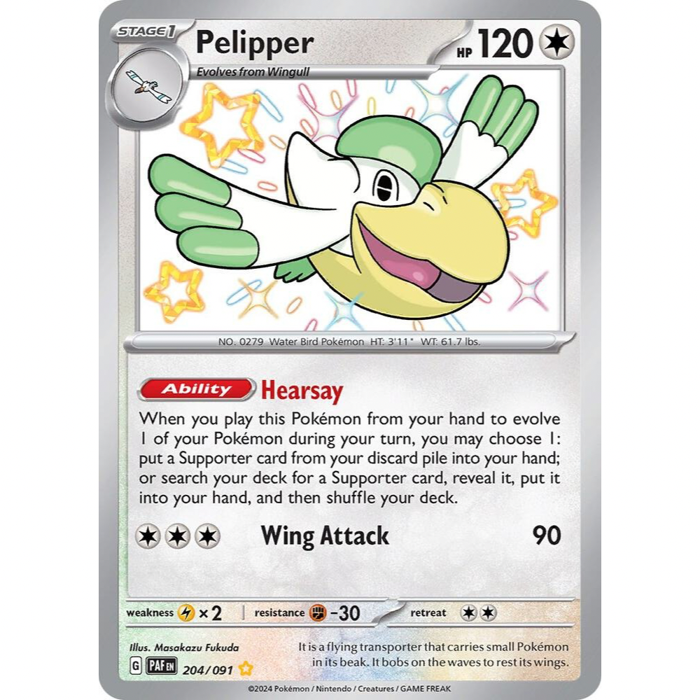 Pelipper 204/091 Shiny Rare NM