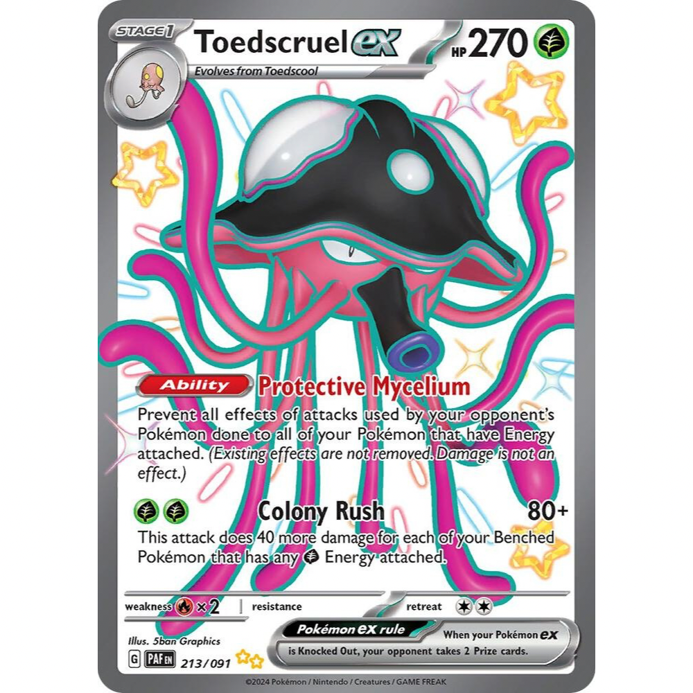 Toedscruel ex 213/091 Shiny Rare NM