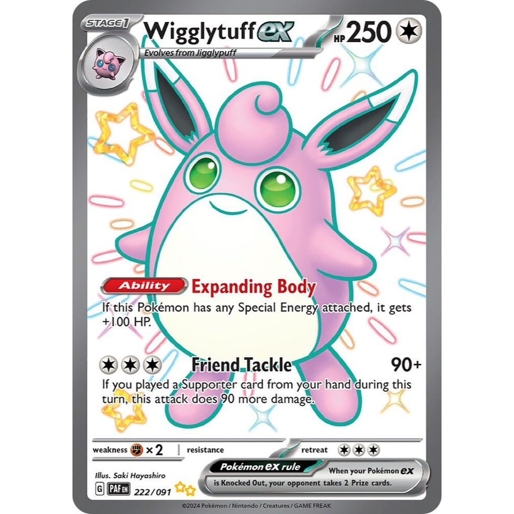 Wigglytuff ex 222/091 Shiny Rare NM