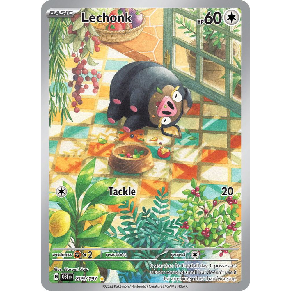 Lechonk 209/197 Obsidian Flames Illustration Rare NM