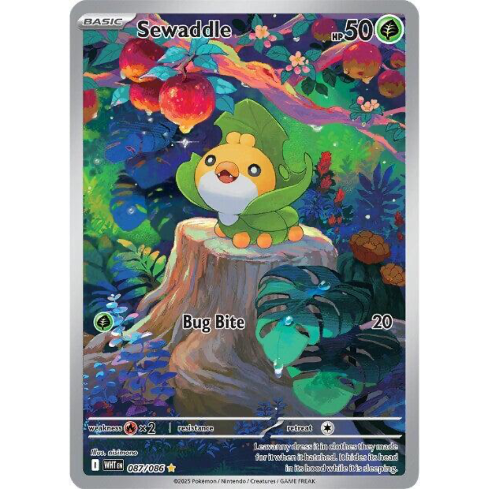 Sewaddle 087/086 White Flare Illustration Rare NM