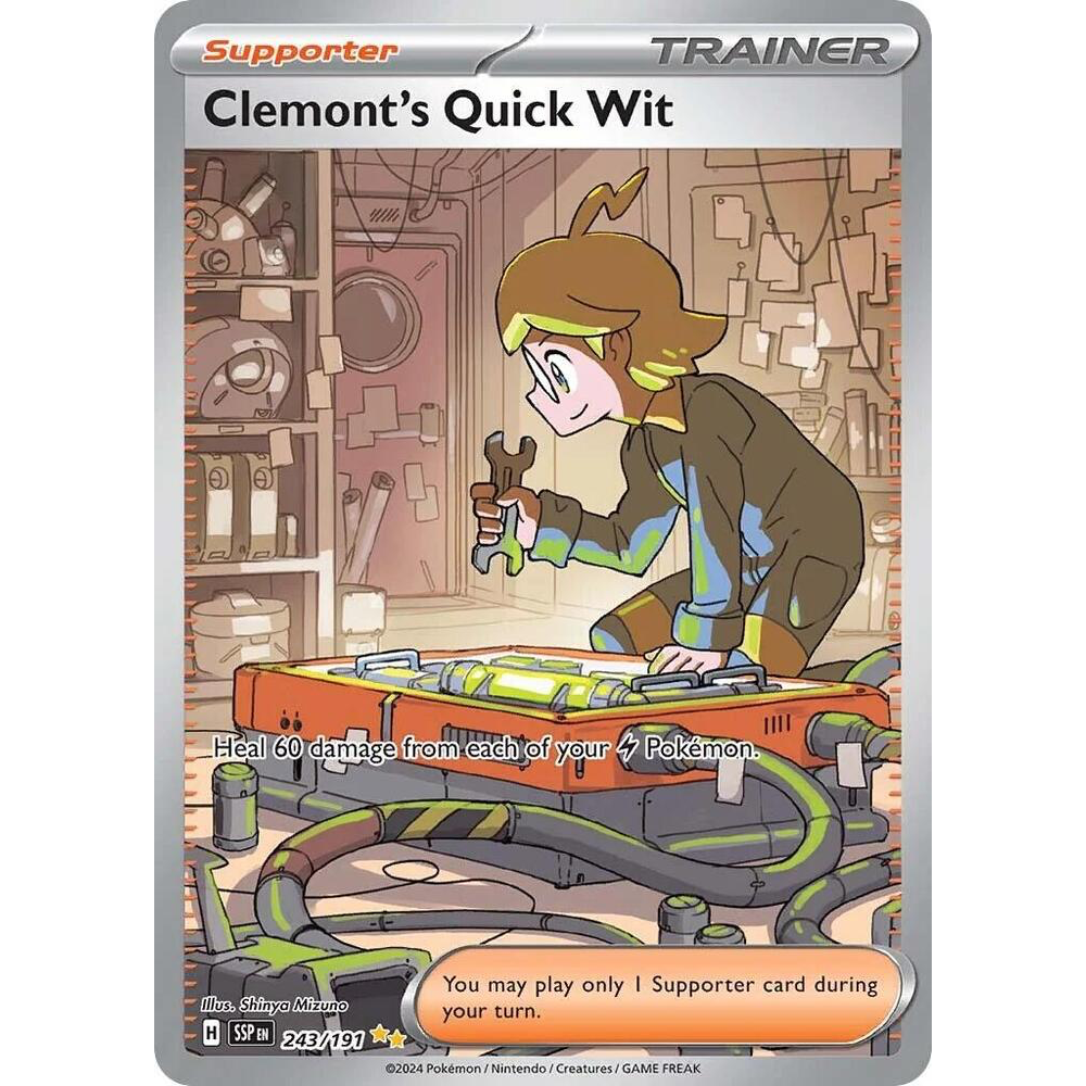 Clemont's Quick Wit 243/191 Surging Sparks Special Illustration Rare NM