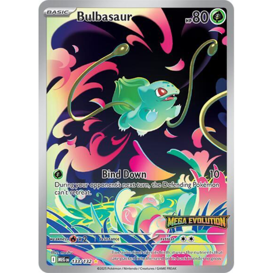 Bulbasaur 133/132 Mega Evolution Stamped Box Topper Sealed NM