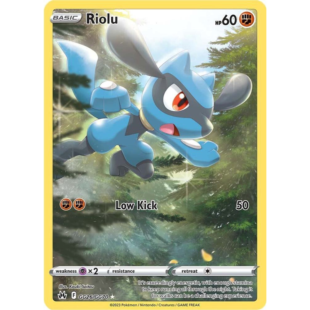 Riolu GG26/GG70 Crown Zenith Character Rare NM