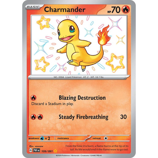 Charmander 109/091 Paldean Fates Shiny Rare NM