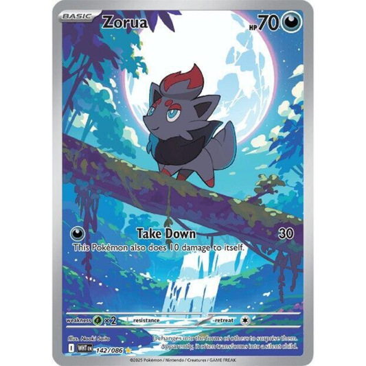 Zorua 142/086 White Flare Illustration Rare NM